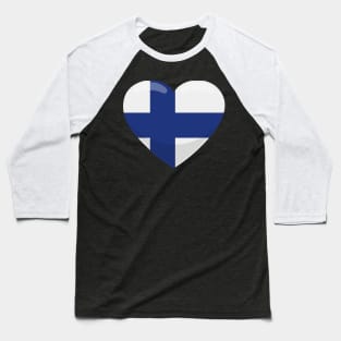 Finland Flag Heart Baseball T-Shirt